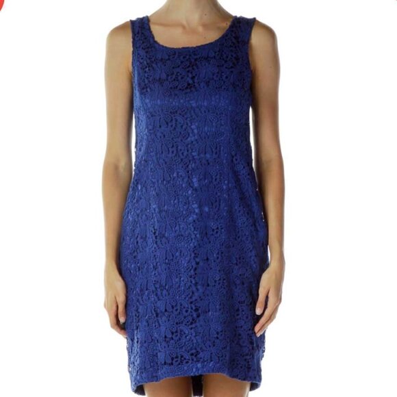 Jones New York Dresses & Skirts - Jones New York Blue Crocheted Cocktail Dress
